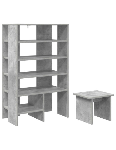 Mobile per scarpe 2 pcs Grigio cemento Legno multistrato