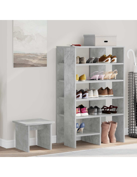 Mobile per scarpe 2 pcs Grigio cemento Legno multistrato