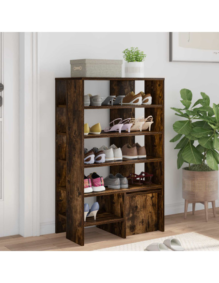 Mobile per scarpe 2 pcs Rovere fumé Legno multistrato