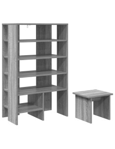Mobile per scarpe 2 pcs Grigio Sonoma Legno multistrato 2
