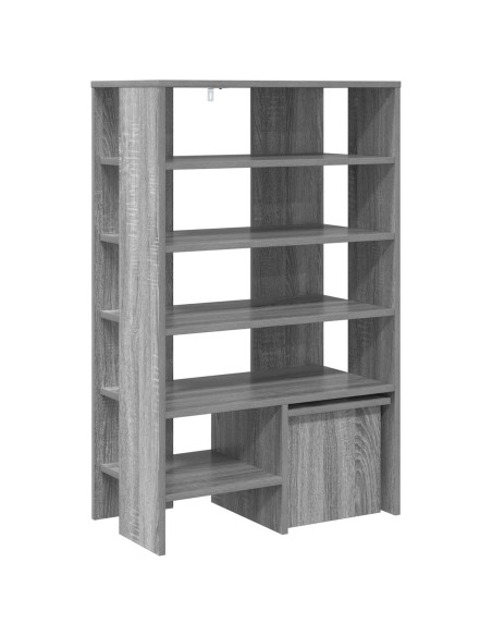 Mobile per scarpe 2 pcs Grigio Sonoma Legno multistrato