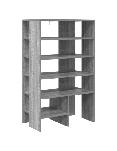 Mobile per scarpe 2 pcs Grigio Sonoma Legno multistrato
