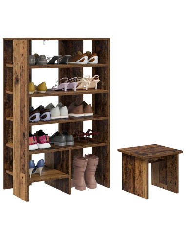 Mobile per scarpe 2 pcs Legno vecchio Legno multistrato