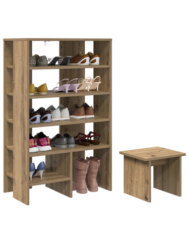Mobile per scarpe 2 pcs Rovere artigianale Legno multistrato