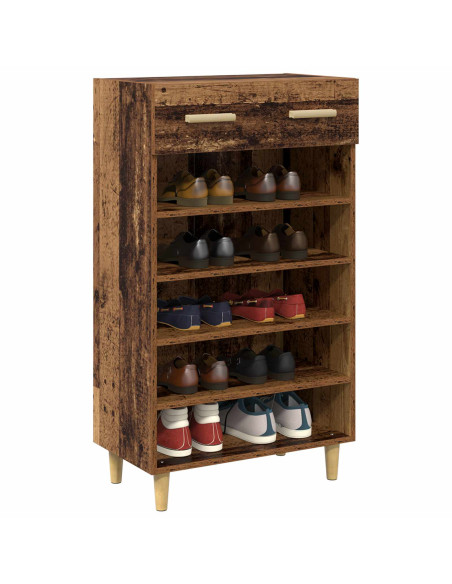 Mobile per scarpe con cassetto Legno vecchio 60 x 35 x 105 cm