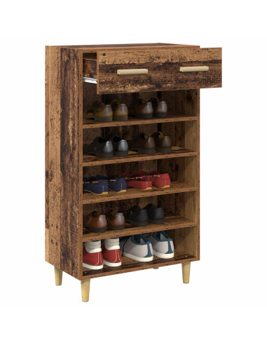 Mobile per scarpe con cassetto Legno vecchio 60 x 35 x 105 cm