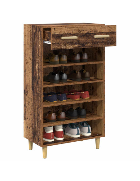 Mobile per scarpe con cassetto Legno vecchio 60 x 35 x 105 cm
