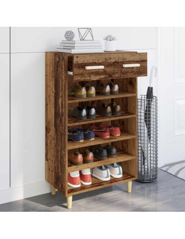 Mobile per scarpe con cassetto Legno vecchio 60 x 35 x 105 cm