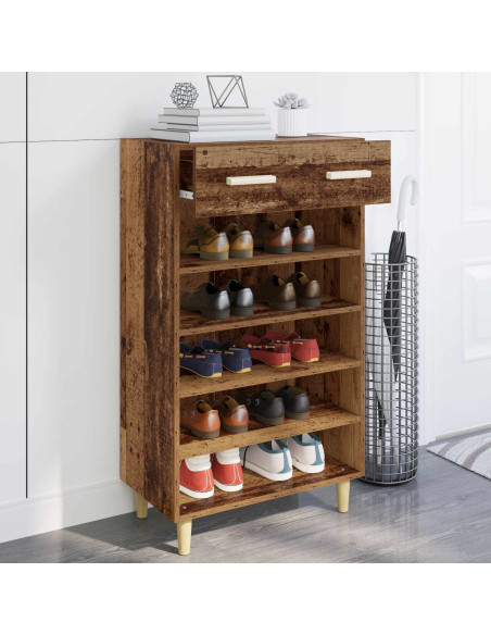 Mobile per scarpe con cassetto Legno vecchio 60 x 35 x 105 cm