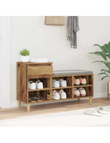 Mobile per scarpe con cassetto Legno vecchio 102 x 36 x 60 cm