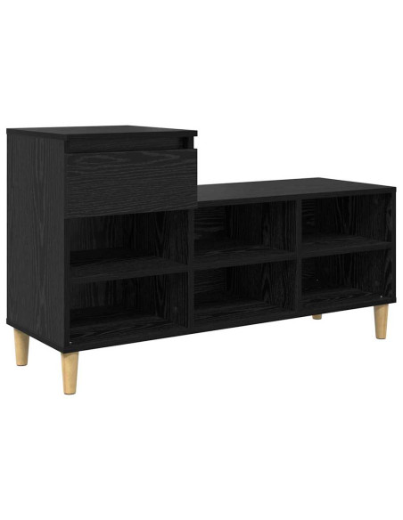 Mobile per scarpe con cassetto Rovere Nero 102 x 36 x 60 cm