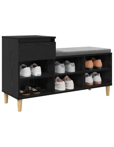 Mobile per scarpe con cassetto Rovere Nero 102 x 36 x 60 cm