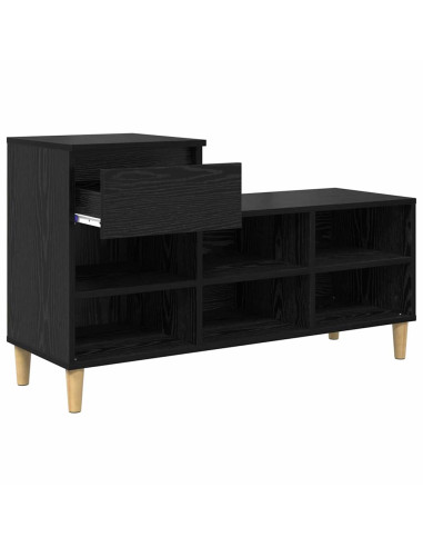 Mobile per scarpe con cassetto Rovere Nero 102 x 36 x 60 cm