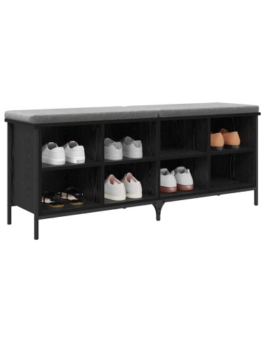Mobile per scarpe con lo scaffale Rovere Nero 131 x 35 x 50 cm