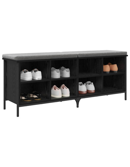 Mobile per scarpe con lo scaffale Rovere Nero 131 x 35 x 50 cm