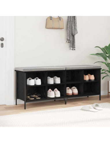 Mobile per scarpe con lo scaffale Rovere Nero 131 x 35 x 50 cm