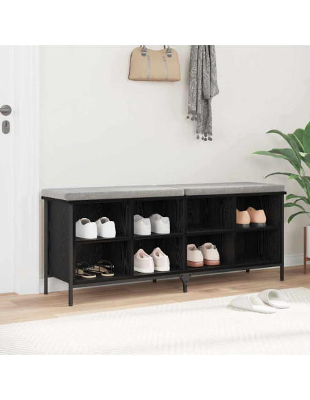 Mobile per scarpe con lo scaffale Rovere Nero 131 x 35 x 50 cm