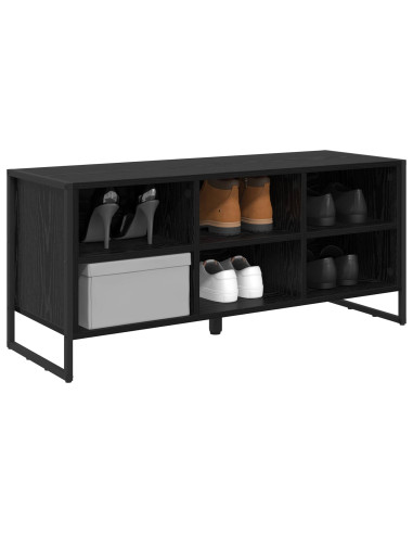 Mobile per scarpe Rovere Nero 60 x 35 x 44 cm Legno multistrato