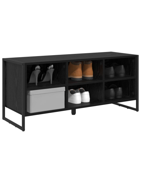 Mobile per scarpe Rovere Nero 60 x 35 x 44 cm Legno multistrato
