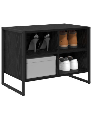 Mobile per scarpe Rovere Nero 60 x 35 x 44 cm Legno multistrato