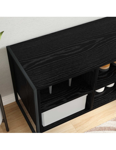 Mobile per scarpe Rovere Nero 60 x 35 x 44 cm Legno multistrato