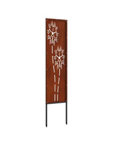 Schermo per privacy in giardino Traforo Ruggine 32 x 140 cm
