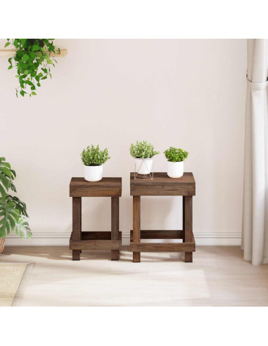 Supporto per piante 2 pcs Marrone 70 x 11 x 27 cm