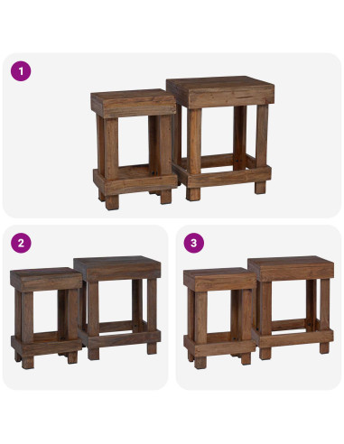 Supporto per piante 2 pcs Marrone 70 x 11 x 27 cm