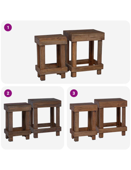 Supporto per piante 2 pcs Marrone 70 x 11 x 27 cm