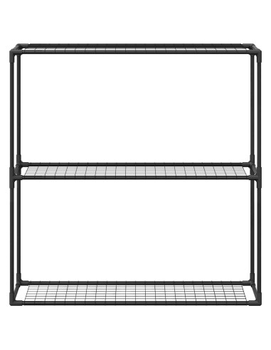 Supporto per piante a 3 livelli Nero 100 x 32 x 102 cm Acciaio