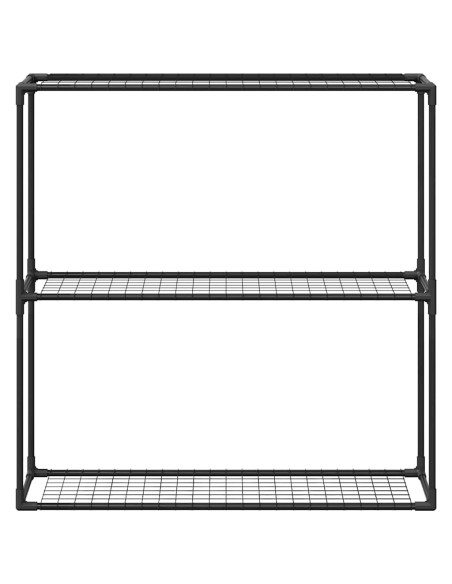 Supporto per piante a 3 livelli Nero 100 x 32 x 102 cm Acciaio