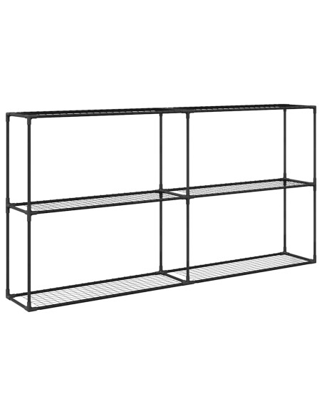 Supporto per piante a 3 livelli Nero 200 x 32 x 104 cm Acciaio
