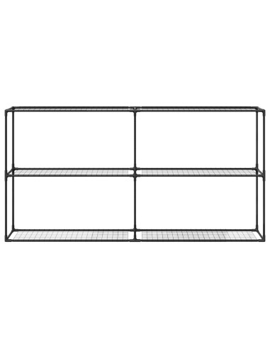 Supporto per piante a 3 livelli Nero 200 x 32 x 104 cm Acciaio