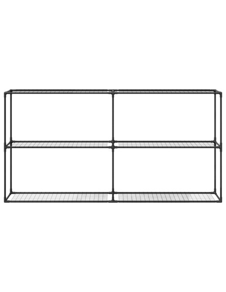 Supporto per piante a 3 livelli Nero 200 x 32 x 104 cm Acciaio