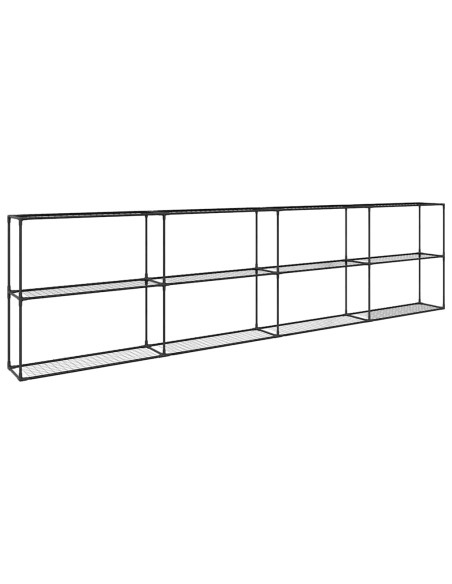 Supporto per piante a 3 livelli Nero 400 x 32 x 104 cm Acciaio