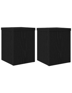 Supporto per piante 2 pcs Rovere Nero 15 x 15 x 20 cm 2