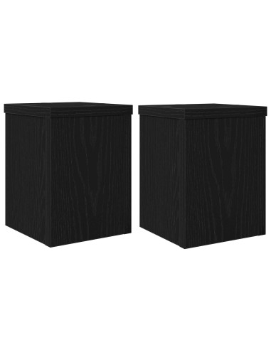 Supporto per piante 2 pcs Rovere Nero 15 x 15 x 20 cm