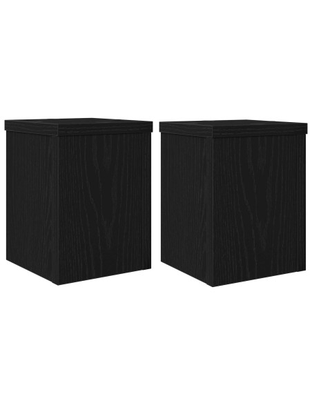 Supporto per piante 2 pcs Rovere Nero 15 x 15 x 20 cm