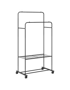 Stendibiancheria con lo scaffale Nero 80 x 53 x 156 cm 2