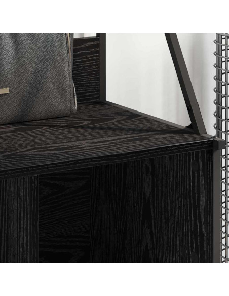 Stendibiancheria con lo scaffale Rovere Nero 100 x 41 x 184 cm
