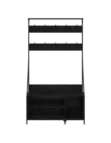 Stendibiancheria con lo scaffale Rovere Nero 100 x 41 x 184 cm