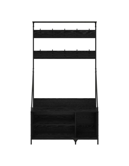 Stendibiancheria con lo scaffale Rovere Nero 100 x 41 x 184 cm