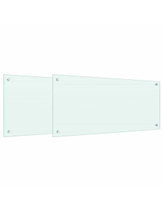 Rivestimento da Cucina 2 pcs Bianco 90 x 40 cm vetro temperato 2
