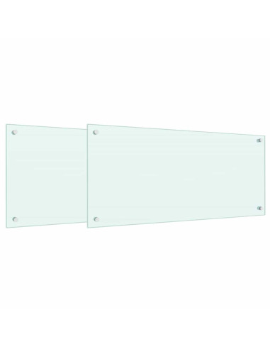 Rivestimento da Cucina 2 pcs Bianco 90 x 40 cm vetro temperato