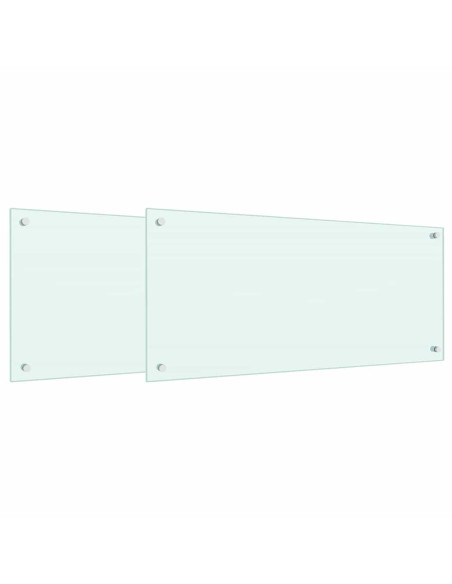 Rivestimento da Cucina 2 pcs Bianco 90 x 40 cm vetro temperato
