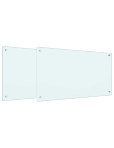 Rivestimento da Cucina 2 pcs Bianco 90 x 50 cm vetro temperato 2