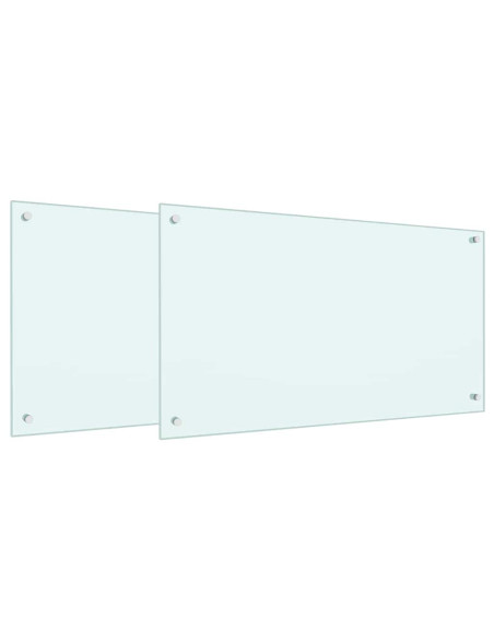 Rivestimento da Cucina 2 pcs Bianco 90 x 50 cm vetro temperato