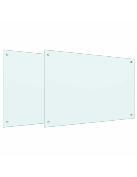 Rivestimento da Cucina 2 pcs Bianco 90 x 60 cm vetro temperato