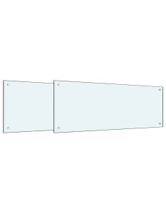 Rivestimento da Cucina 2 pcs Bianco 100 x 40 cm vetro temperato 2