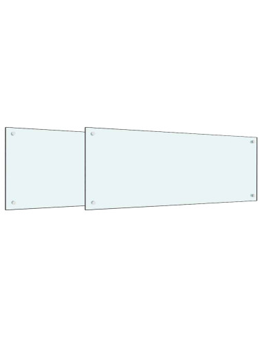 Rivestimento da Cucina 2 pcs Bianco 100 x 40 cm vetro temperato